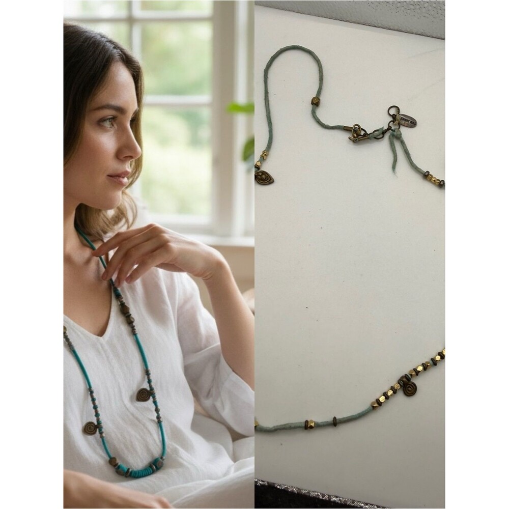 Johnny Was Designer Boho Beaded Cord Necklace